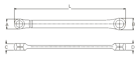 Ключ накидной текстурный Е-профиль Е7 х Е11