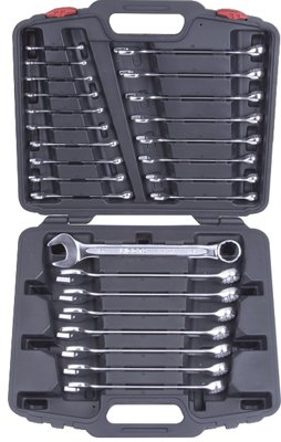 Набор ключей комбинированных текстурных в кейсе 26пр.