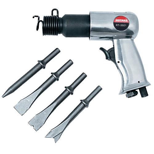 Пневмозубило 150 мм с комплектом насадок