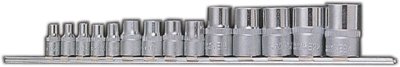 Набор головок Е-профиль Е4-Е24 1/4", 3/8", 1/2" 14пр. на линейке