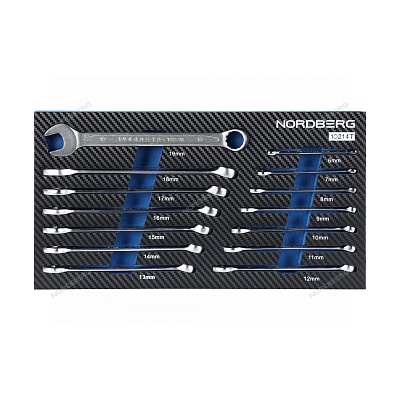 Набор ключей комбинированных в ложементе, 14 предметов для тележки