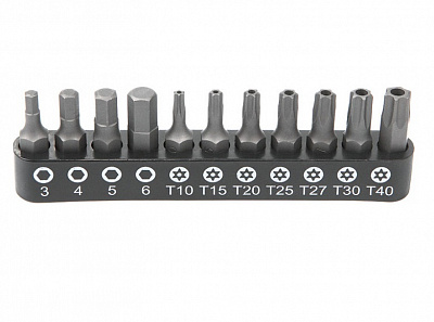 Набор бит 1/4" 25 мм на держателе TORX c отв., HEX