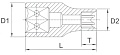 Головка торцевая 1/4" E6