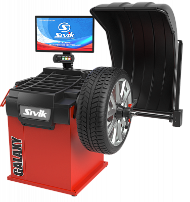 Балансировочный стенд GALAXY Plus, до 28", две электронных линейки, 21" ЖК дисплей