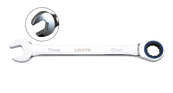 Ключ комбинированный трещоточный 100 зубьев 19 мм