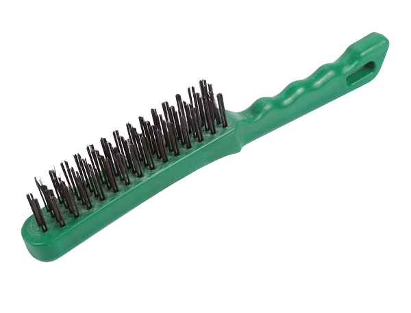 Щетка 4-рядная металлическая с пластиковой ручкой