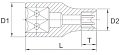 Головка торцевая 1/4" E10