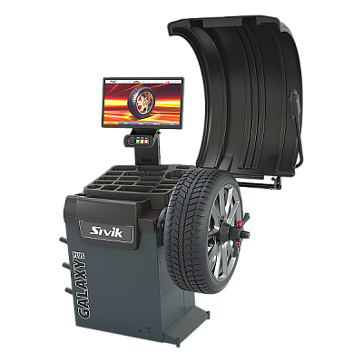 Балансировочный стенд GALAXY Plus, до 28", две электронных линейки, 21" ЖК дисплей, серый