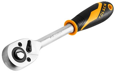 Трещотка "gripro", 1/2", 250 мм, 72 зубца, флажковая с кнопкой