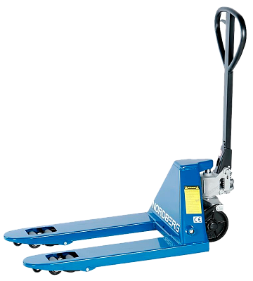 Тележка (Рохля) складская гидравлическая короткая 2,5 т, с полиуретановыми колесами