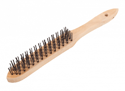 Щетка 4-рядная металлическая с деревянной ручкой