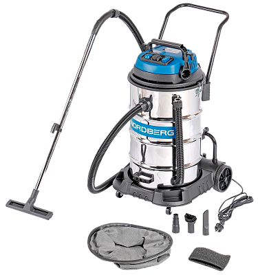Пылесос двухтурбинный, для сухой и влажной уборки, 80л, 2400 Вт, 220В
