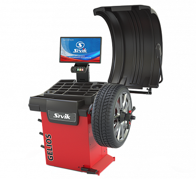 Балансировочный стенд GELIOS, до 28", электронная линейка + УЗ датчик, 22" ЖК дисплей, + лазер. ук.