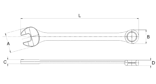Ключ комбинированный трещоточный с шарниром 17 мм