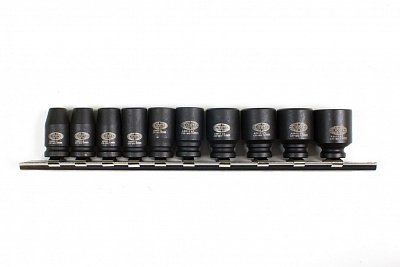 Набор ударных головок 1/4" 10 пр., 5-14мм, на линейке