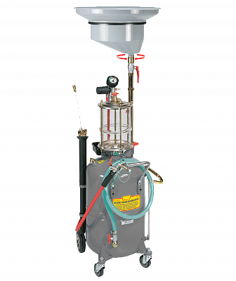 Установка для слива и откачки масла с предкамерой 65л. с подъемной ванной 15л, 6 заборных щупов