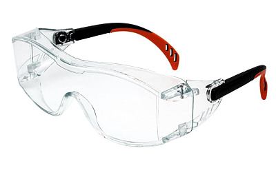 Защитные открытые очки MTE Practic, прозрачные с боковой защитой, с чехлом