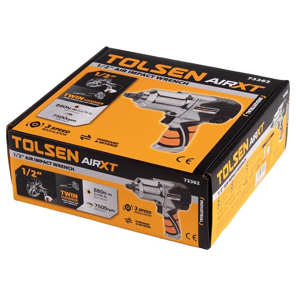 Пневмогайковерт ударный TOLSEN, 1/2", 880Нм